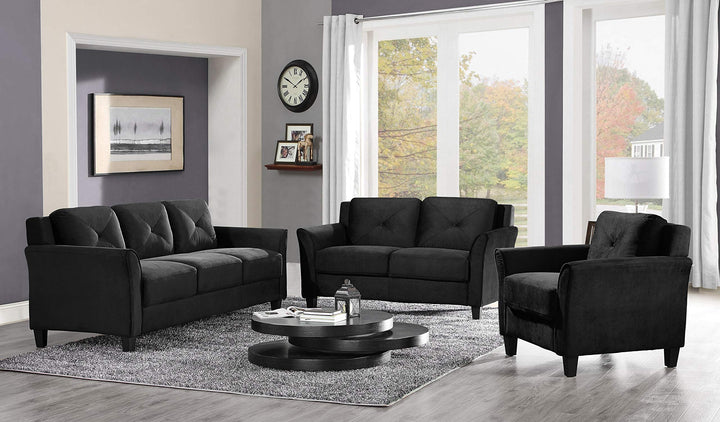 Lifestyle Solutions Harrington Loveseat 57.9"W x 31.5"D x 32.7"H Black