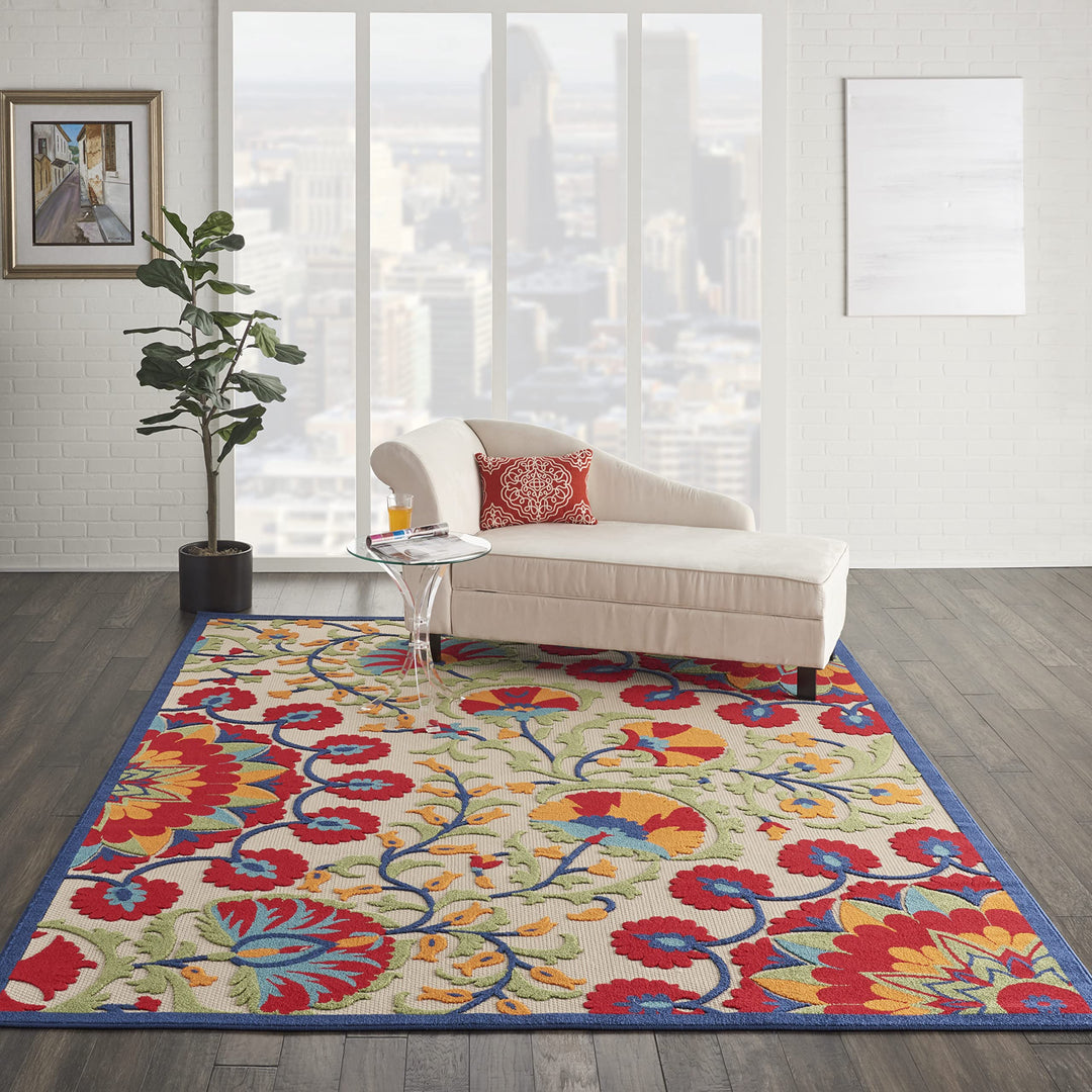 Nourison Aloha Modern Multicolor Floral Botanical Area Rug