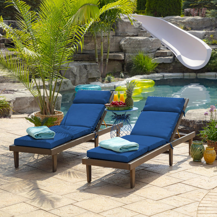 Arden Selections Outdoor Chaise Cushion Water Repellent Fade Resistant