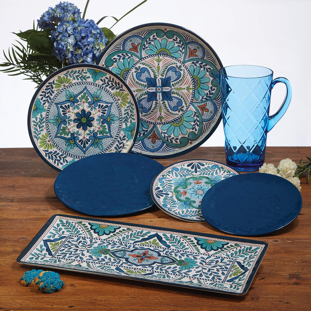 Cerified International Talavera 2-Piece Melamine Platter Set Multicolored