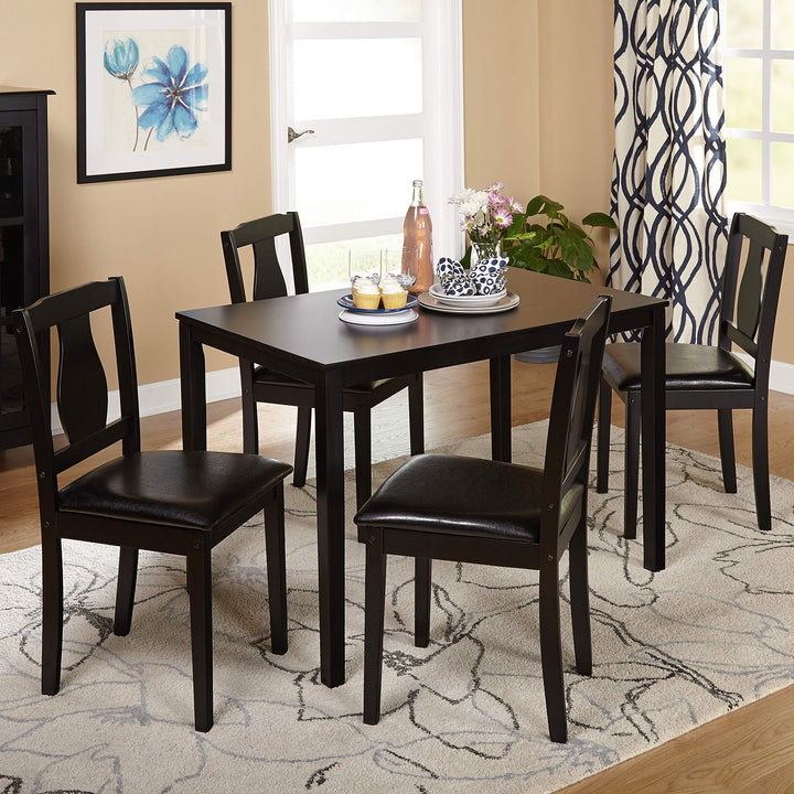 Target Marketing Systems Kaylee Modern Contemporary 5-Piece Dining Table Set Black