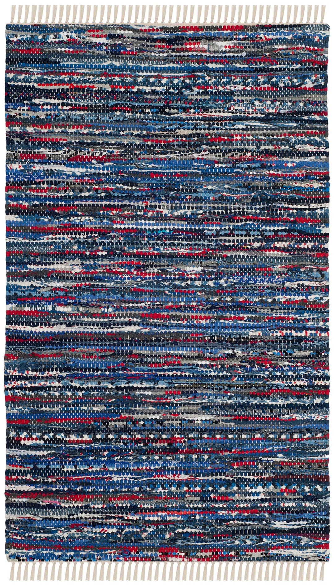 SAFAVIEH Rag Rug llection Accent Rug - 2'6" x 4' Multi Handmade Boho Stripe