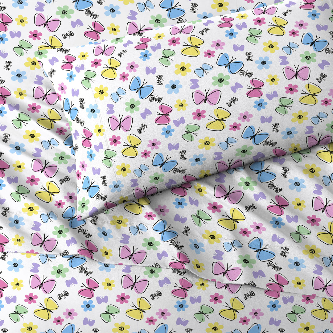 Dream Factory Kids Sheet Set Lightweight Microfiber Bed Sheets Super Soft Easy Twin