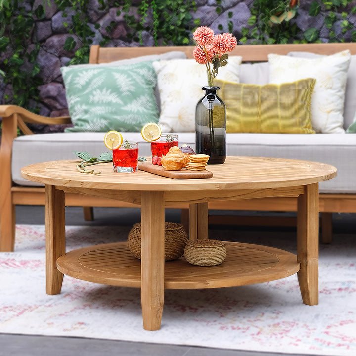 Cambridge Casual Arie Wood Patio Coffee Table 40-Inch 40 Inch/Natural Teak