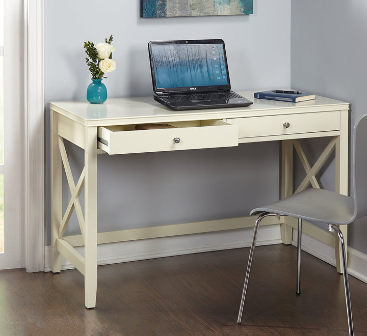 Target Marketing Systems Anderson X Wooden Desk Antique - Antique White