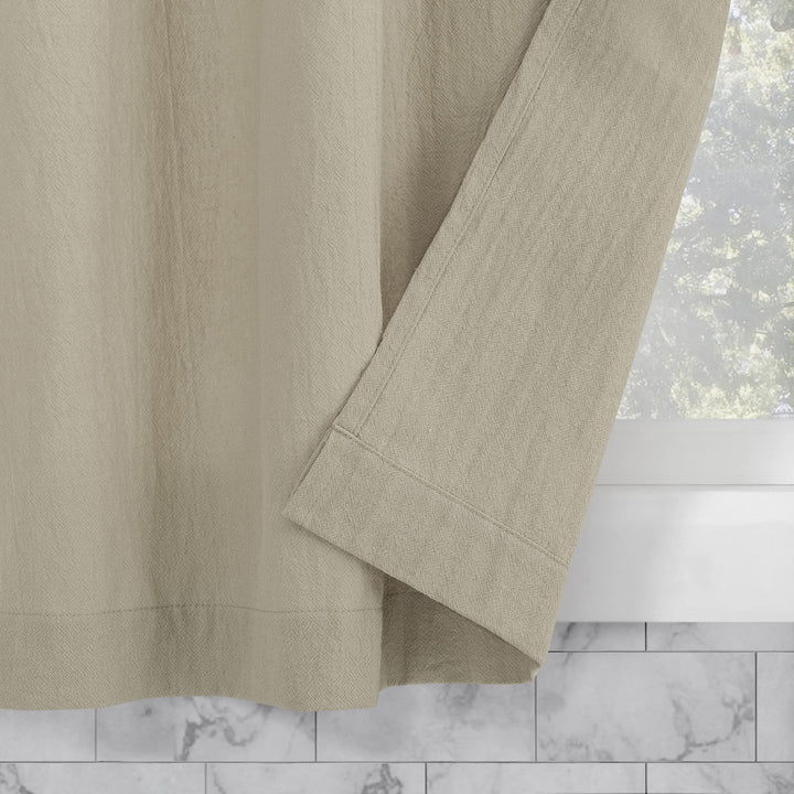 Archaeo Washed Cotton Small Window Twist Tab Cafe Curtains 52" x 36" Oatmeal - Diamond Home USA