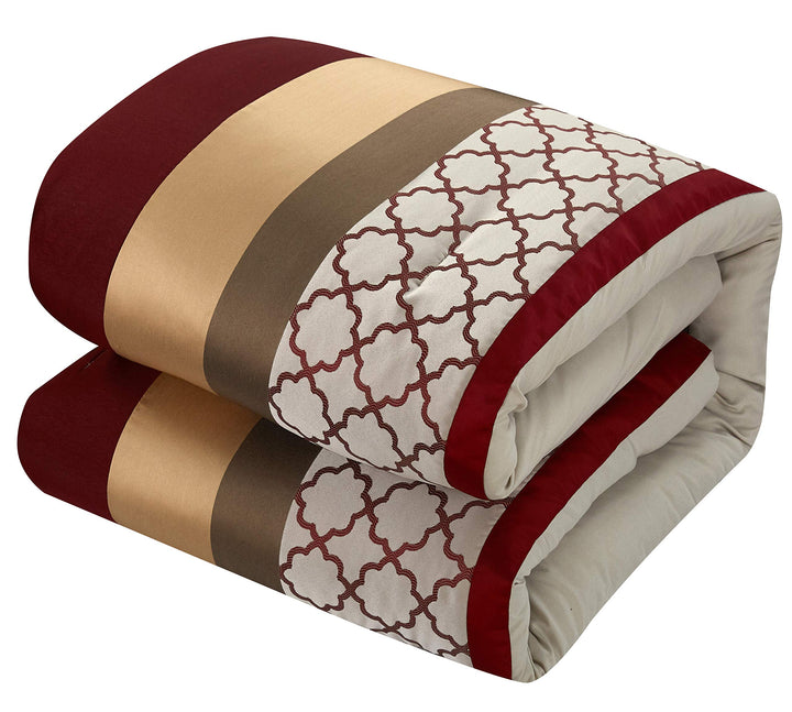 8 Piece Jacquard Weave Comforter Cal California Set