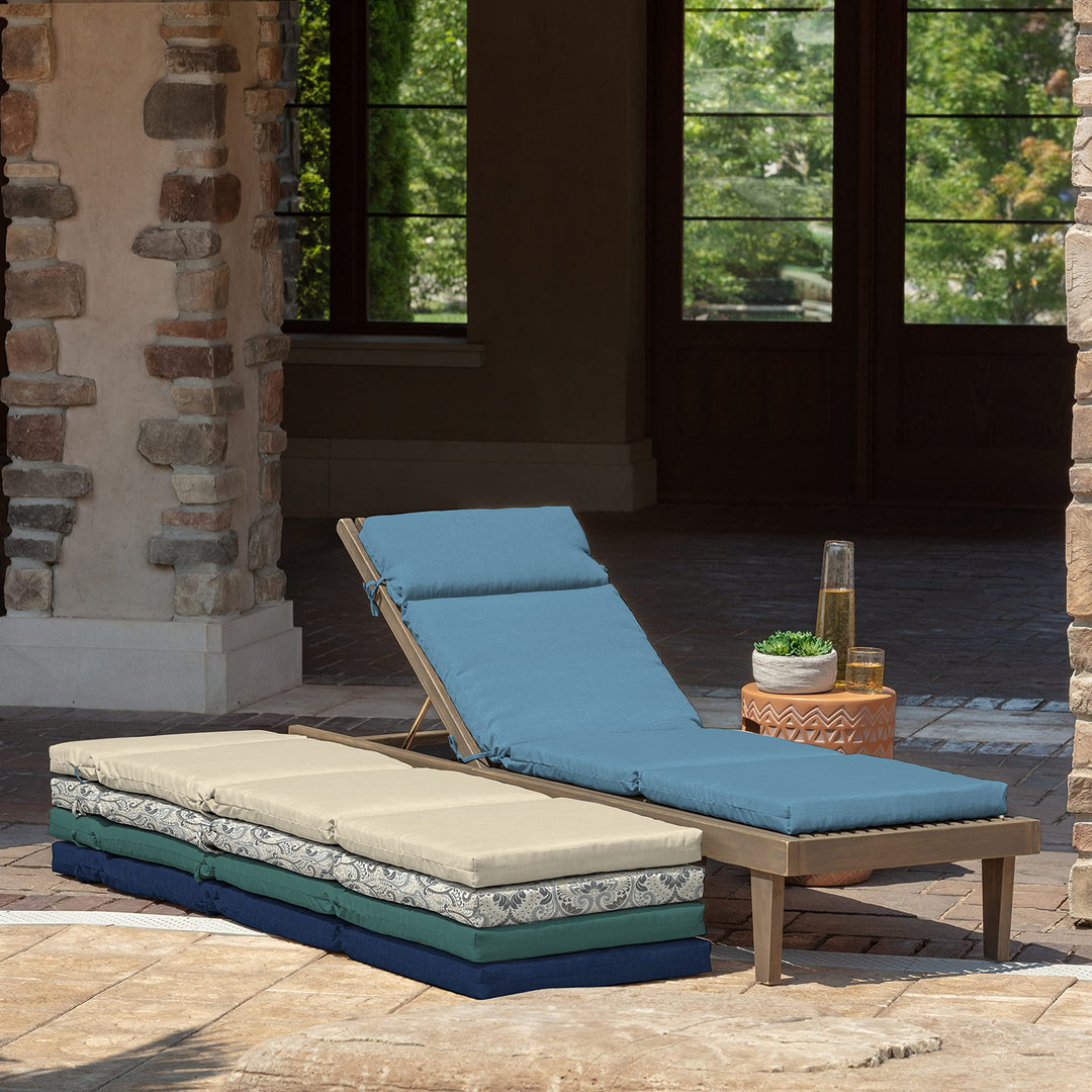 Arden Selections Outdoor Chaise Cushion Water Repellent Fade Resistant