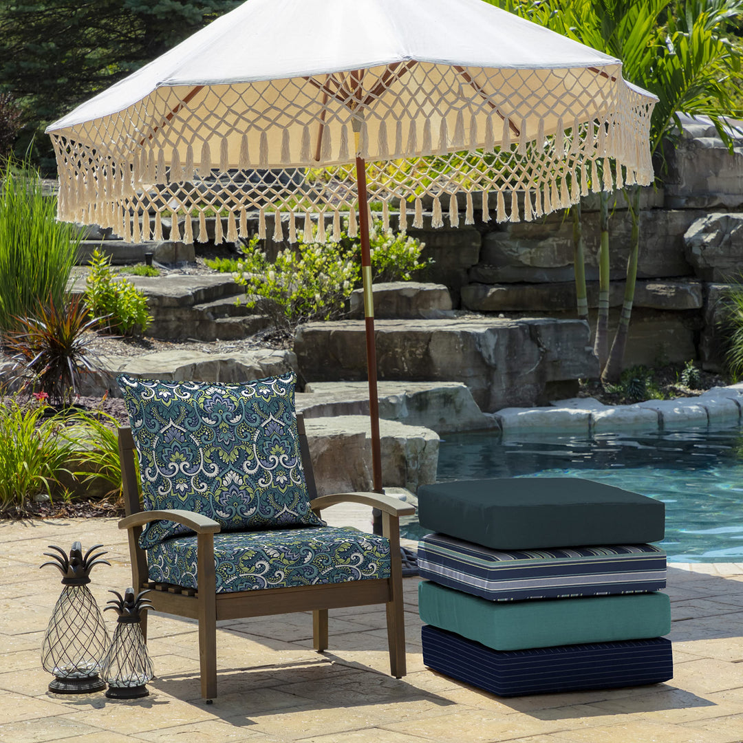 Arden Selections Outdoor Deep Seat Cushion Set 24 x 24 Rain-Proof Fade Resistant