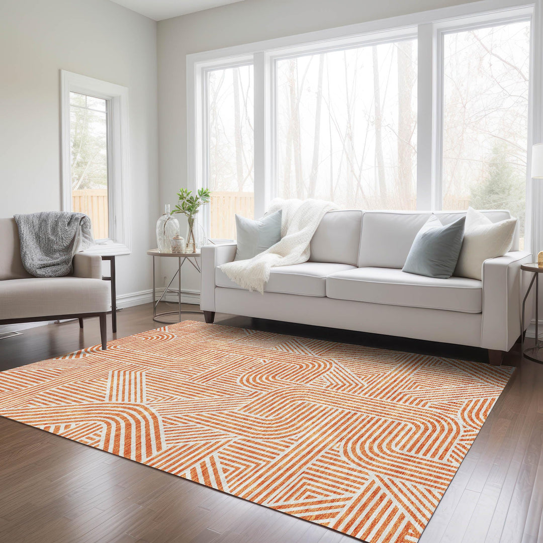 Machine Washable Indoor/ Outdoor Chantille Contemporary Geo Rug