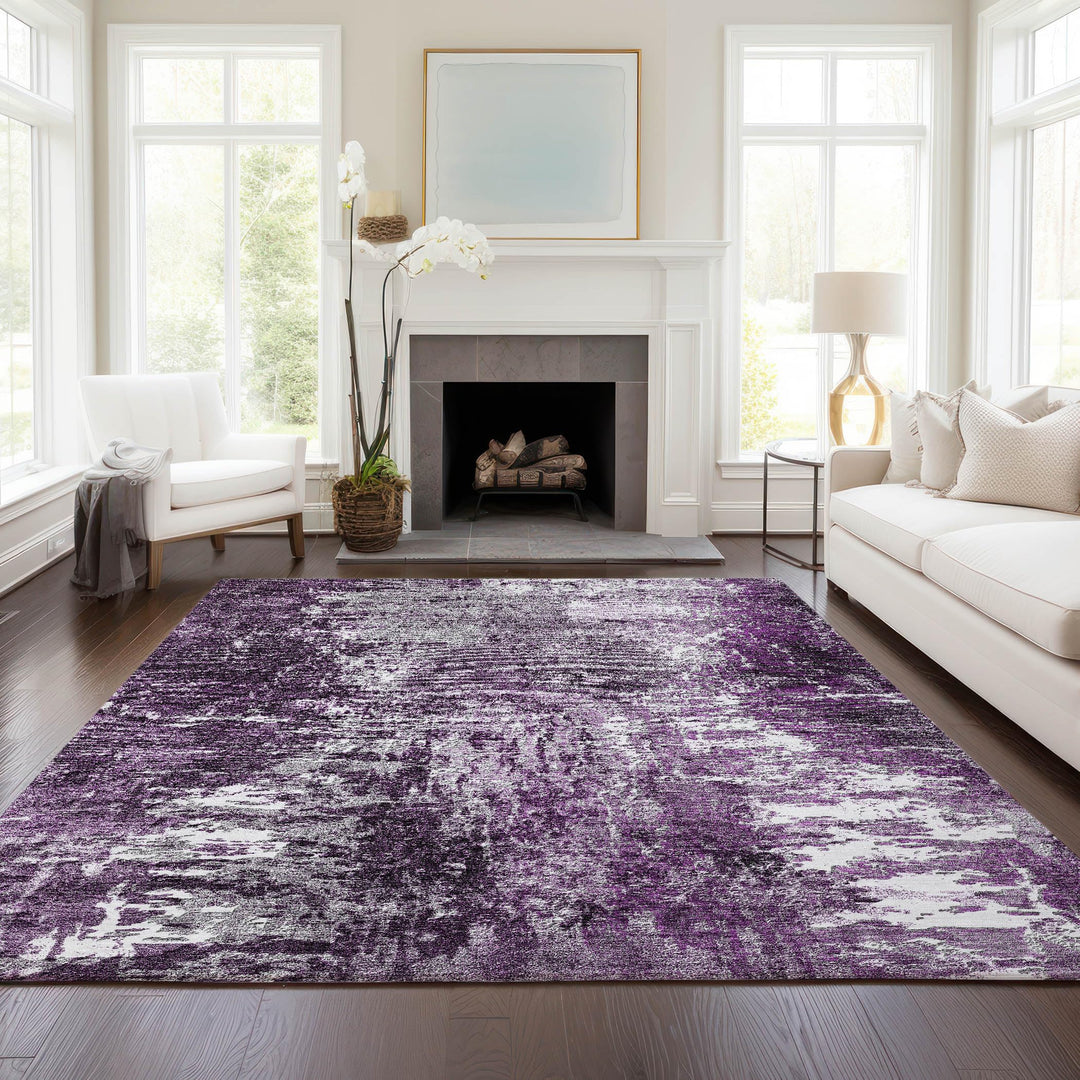 Machine Washable Indoor/ Outdoor Chantille Abstract Contemporry Rug