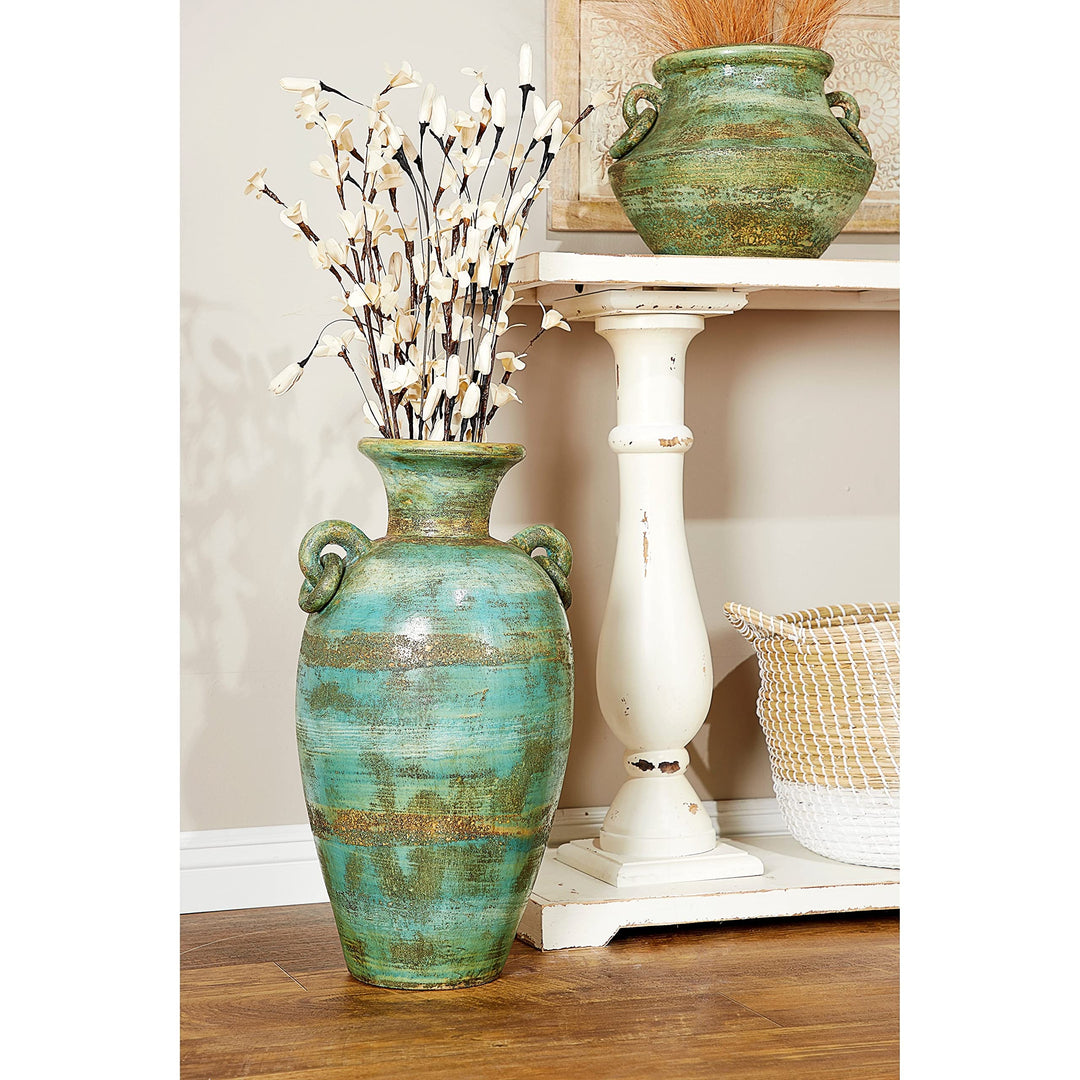 Green Ceramic Rustic Vase 23 X 13 12