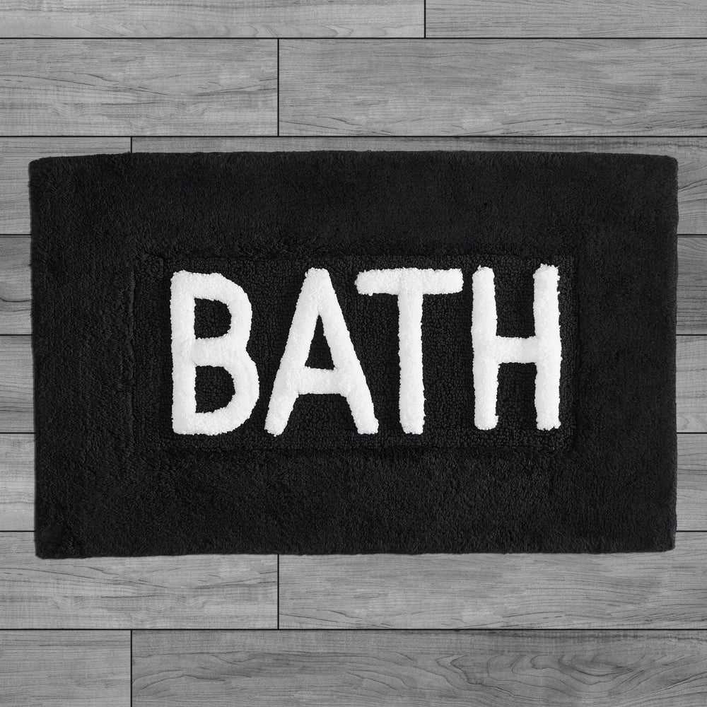 Creative Home Ideas Cotton Bath Rug - Soft Cotton Bath Mat - Bathroom Decor - Black