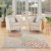 Nourison Aloha Indoor-Outdoor Ivory Multicolor 5'3" x 7'5" Area Rug Easy 5'3" x 7'5" - Ivory/Multicolor