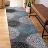 Rugshop Contemporary Modern Floral Perfect for high traffic areas of your Living 2' x 10' Runner - Gray