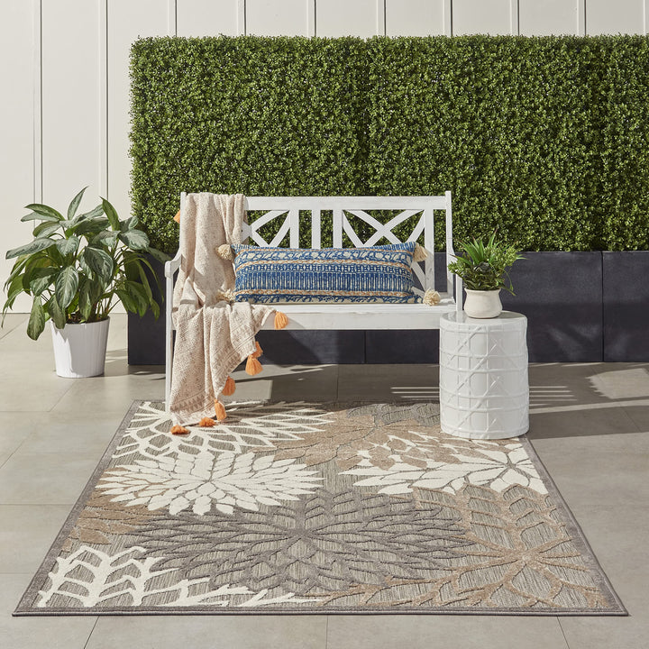 Nourison Aloha Indoor/Outdoor Area Rug 6' x 9' Natural Rectangular 0.25" Thick 6' x 9' - Natural