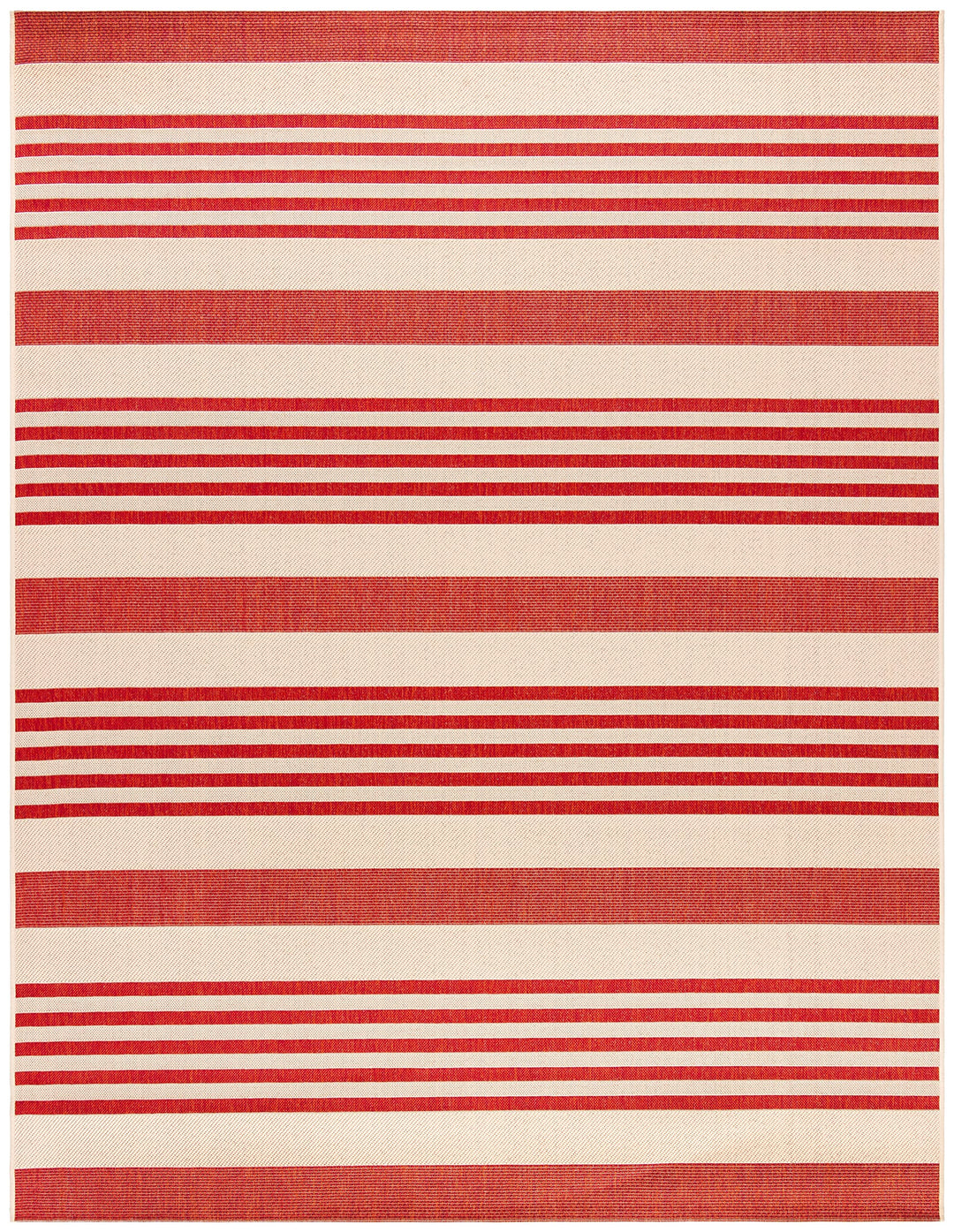 SAFAVIEH Beach House Collection 3' x 5' Beige / Red BHS222Q Stripe Indoor/