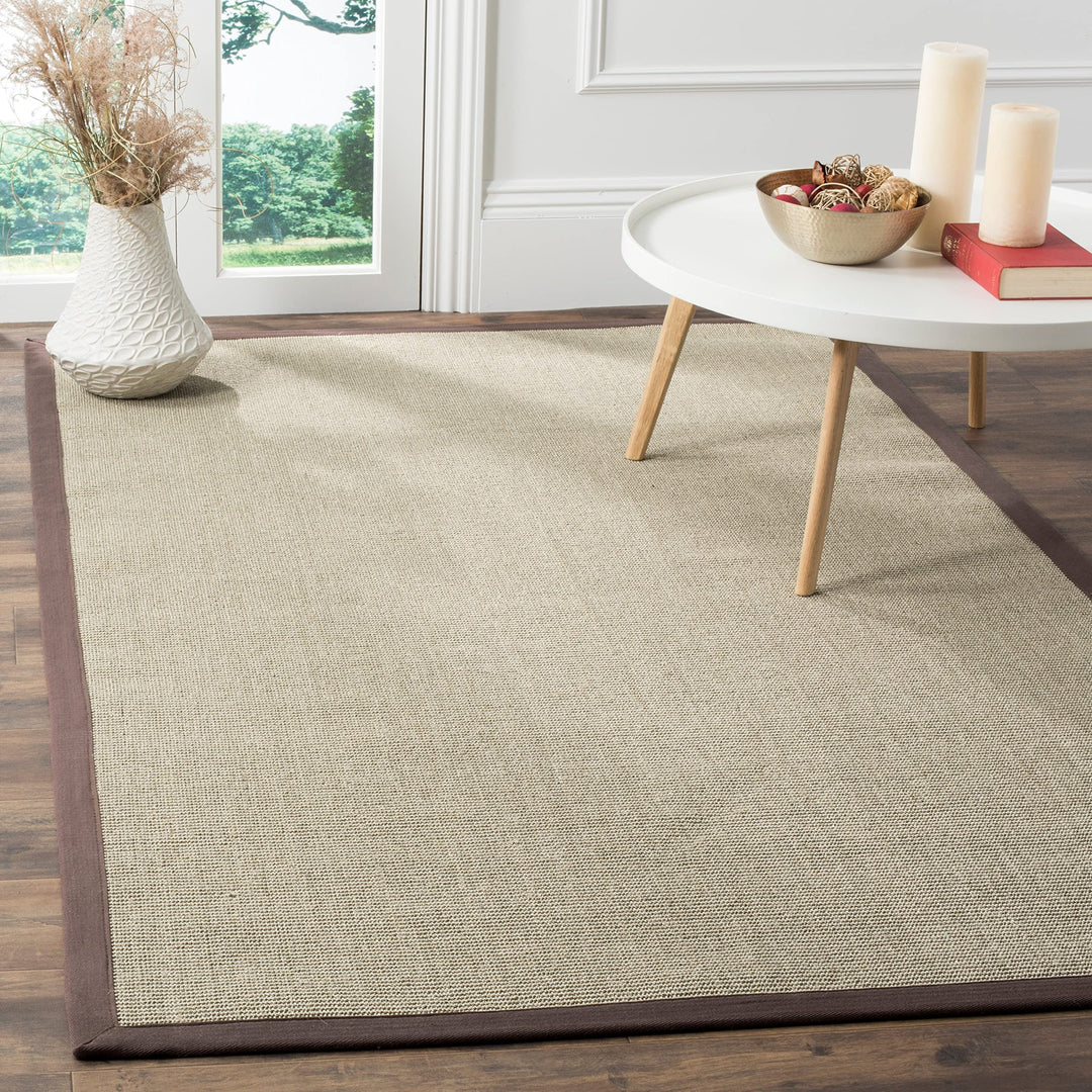 SAFAVIEH Natural Fiber Collection Runner Rug - 2'6" x 8' Marble & Grey Border