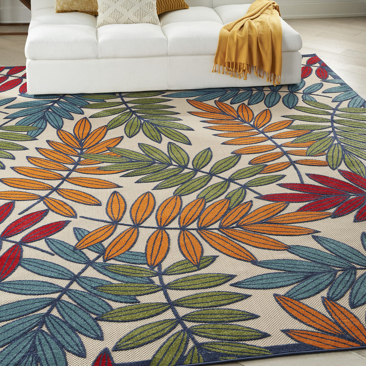 Nourison Aloha Leaf Print Vibrant Indoor/Outdoor Area Rug