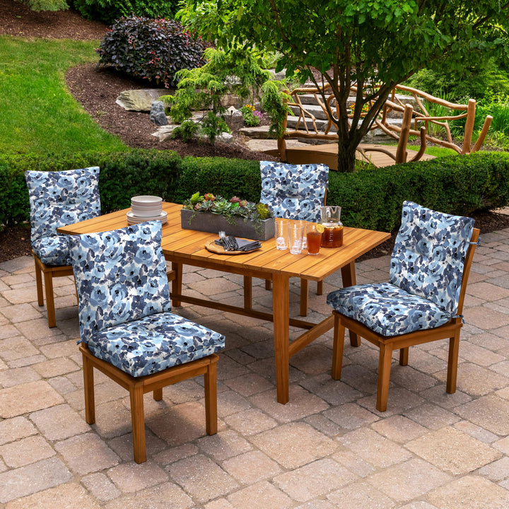 Arden Selections Outdoor Plush Modern Tufted Blowfill Dining Chair Cushion Garden Floral