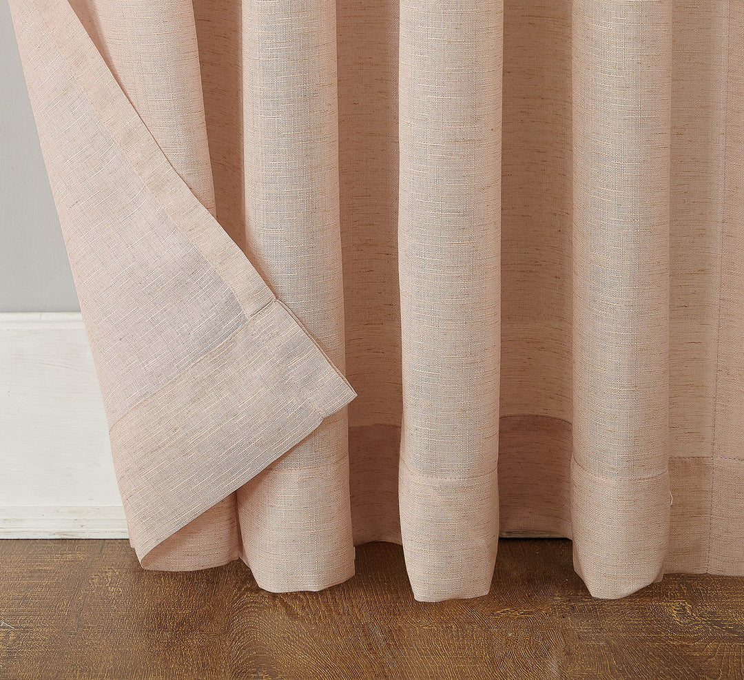 No. 918 Amalfi Linen Blend Semi-Sheer Rod Pocket 1-Piece Curtain Panel, Single Panel