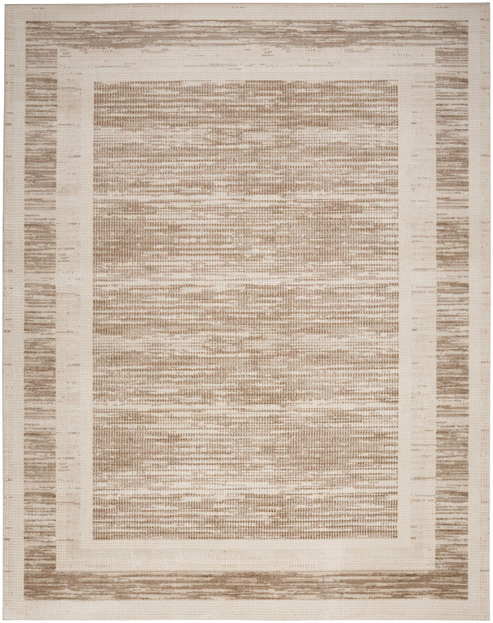 Nourison Serenity Home Contemporary Mocha Ivory 5'3" x 7'3" Area -Rug Easy