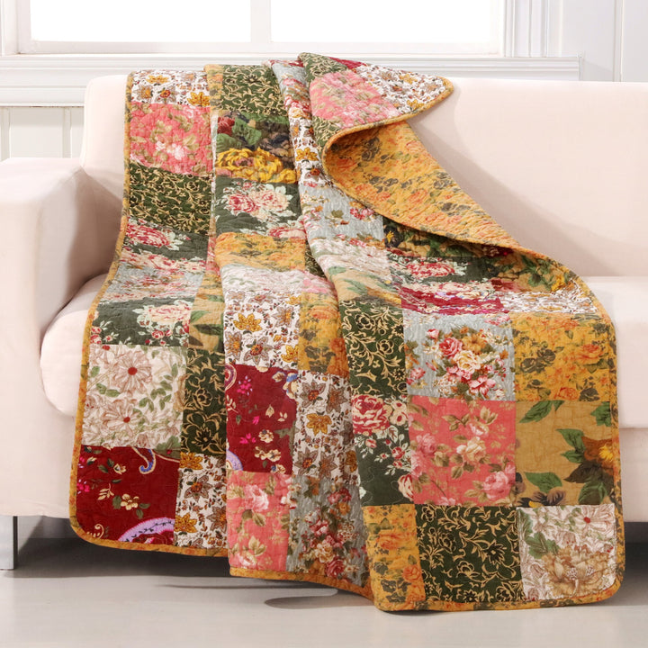 Greenland Home Antique Chic Quilted Patchwork Throw 50" x 60" Multicolor