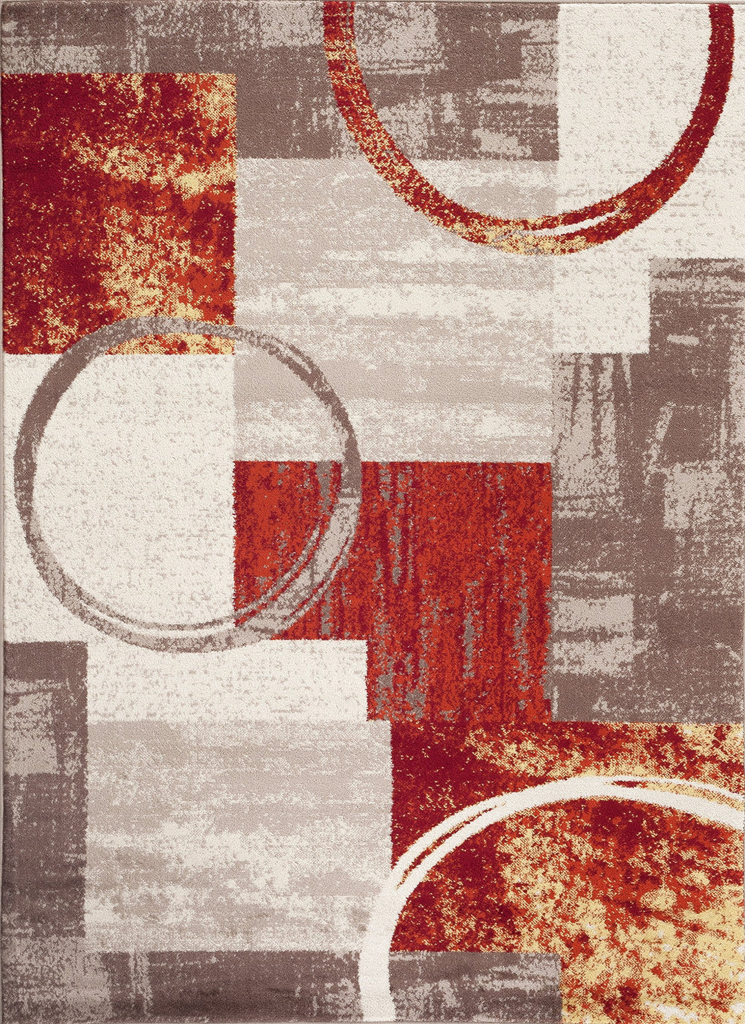 Rugshop Abstract Polypropylene Machine-Made Circle Area Rug