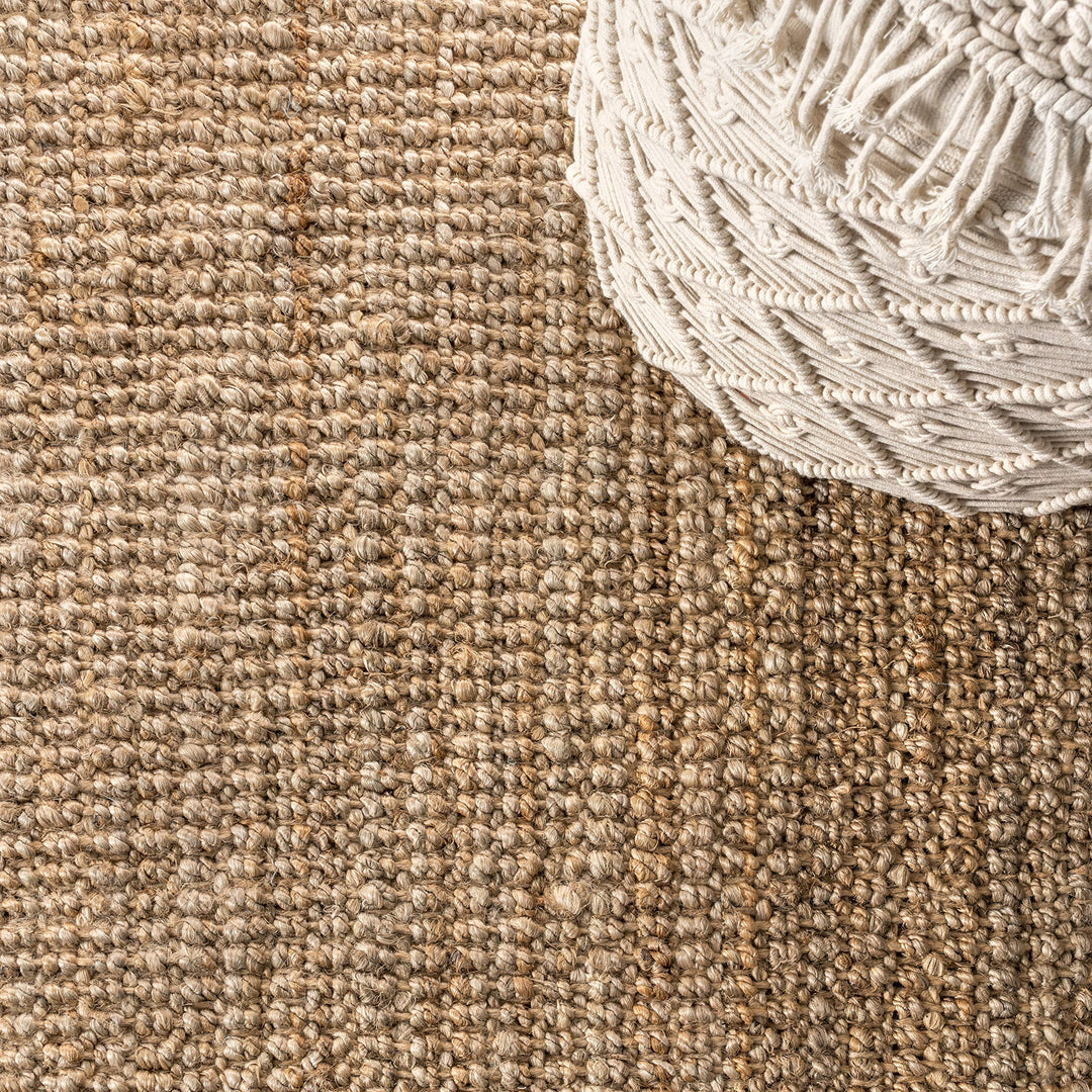 JONATHAN Y Maras Hand Woven Chunky Jute with Fringe Area Rug