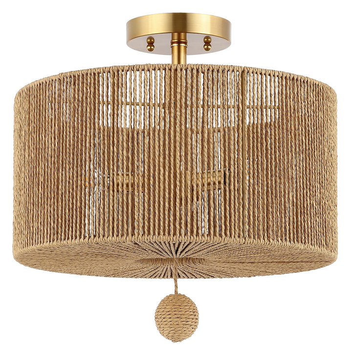 Lighting 3-light Flush Mount 15 in. W X D H Beige Gold Modern Contemporary