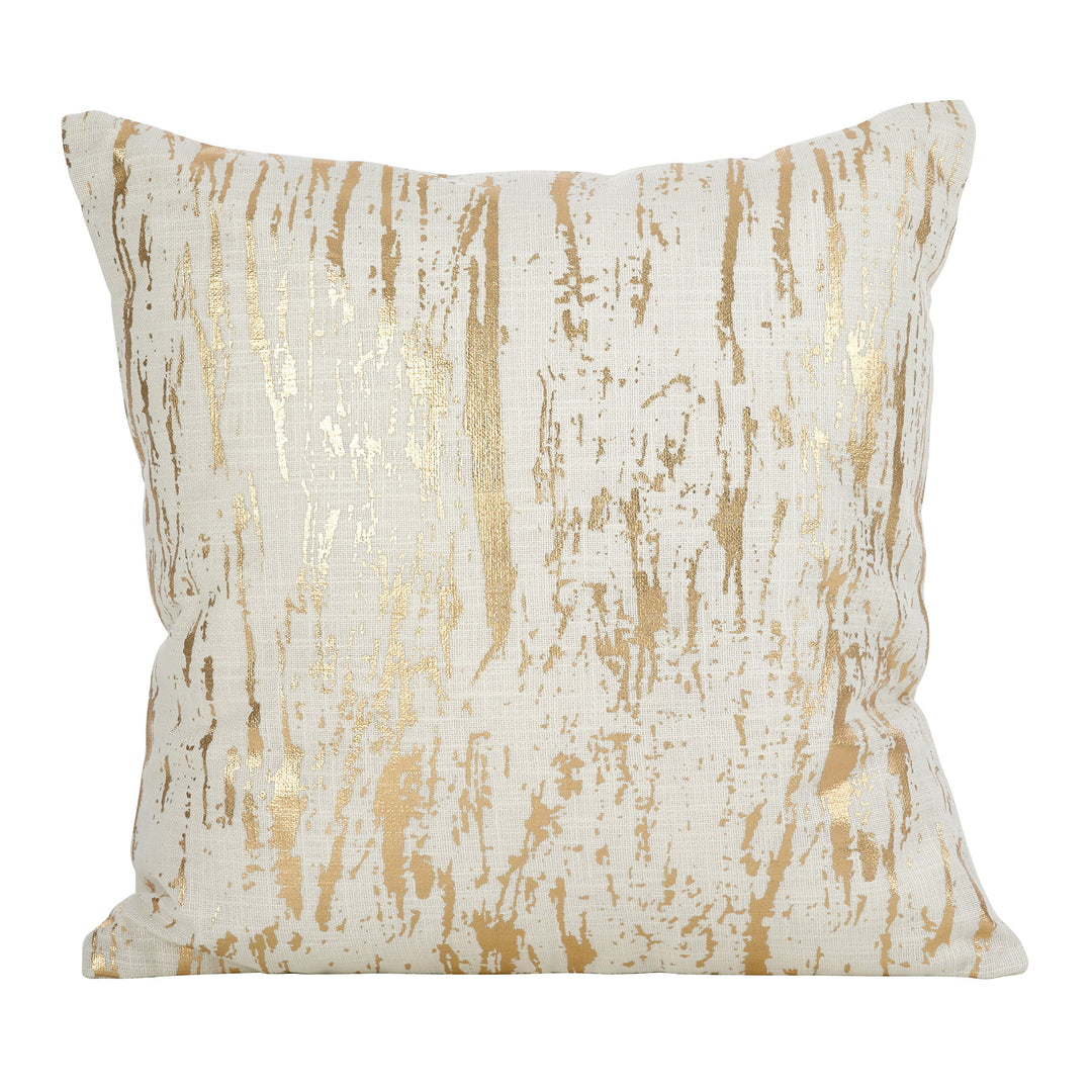 SARO LIFESTYLE Loretta Collection Cotton Down Filled Throw Pillow 20" Gold 20"x20" - Gold - Feather Down