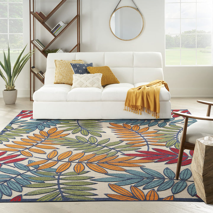 Nourison Aloha Leaf Print Vibrant Indoor/Outdoor Area Rug