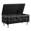 AC Pacific Glam Storage Ottoman Bench for Bedroom Living Room Entryway Bonded Leather