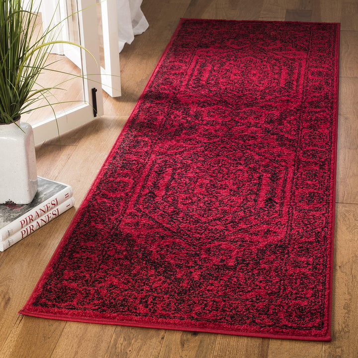 SAFAVIEH Adirondack Collection Runner Rug - 2'6" x 16' Red & Black Oriental