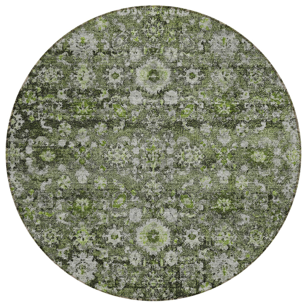 Addison Rugs Chantille ACN651 Green 8' x 8' Indoor Outdoor Round Rug Easy Green - 8' x 8'