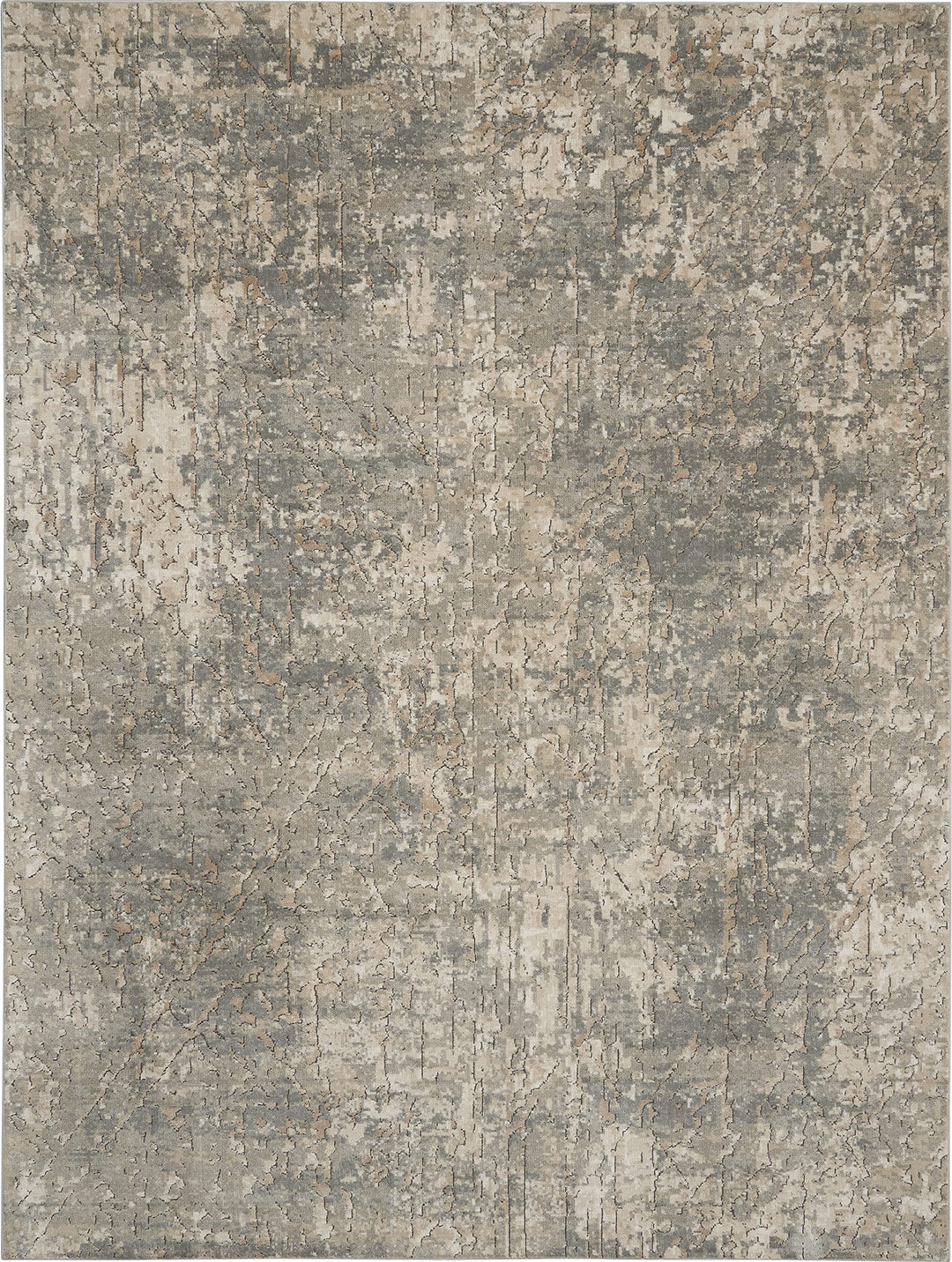 Nourison Concerto Abstract Beige/Grey 6'7" x 9'6" Area -Rug Easy -Cleaning Non