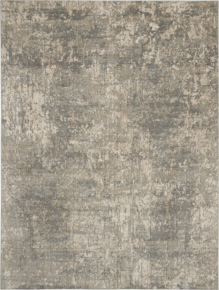 Nourison Concerto Abstract Beige/Grey 6'7" x 9'6" Area -Rug Easy -Cleaning Non