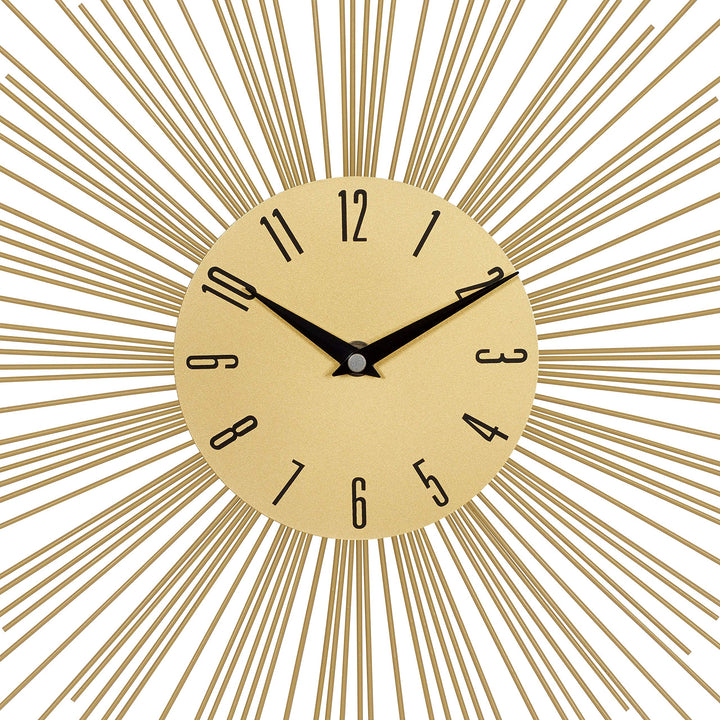 Gold Metal Contemporary Wall Clock 19 X 1 Yellow Modern