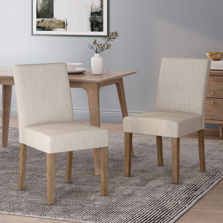 Christopher Knight Home Kuna Contemporary Upholstered Dining Chair (Set of 2) Beige + Weathered