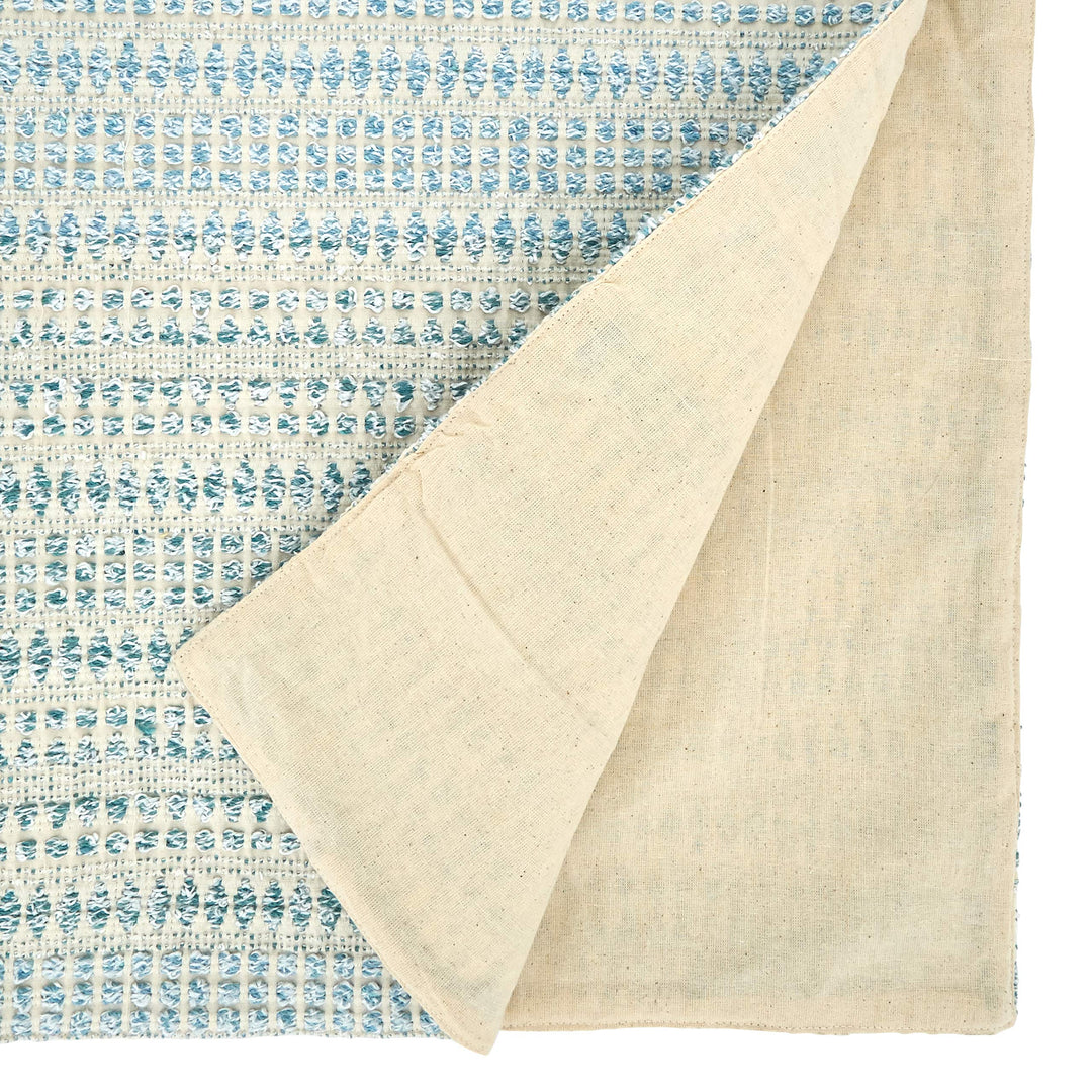 Woven Line Table Runner Aqua