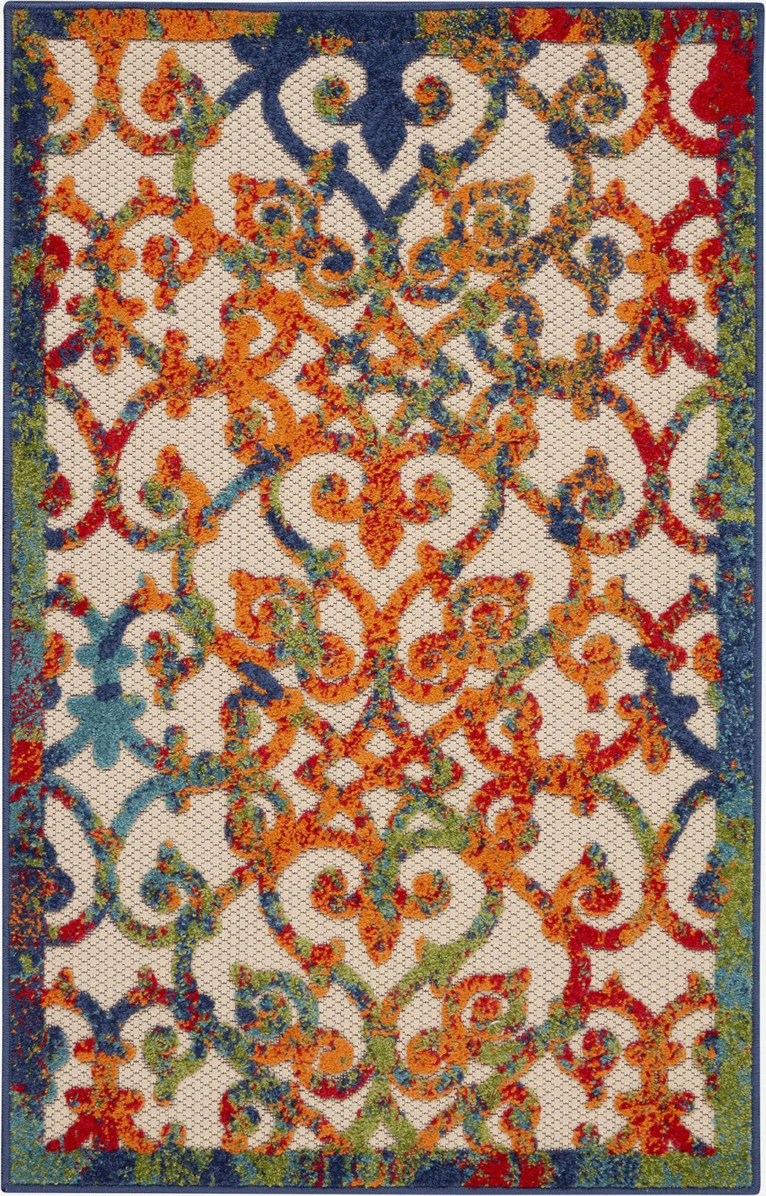 Nourison Aloha Transitional Scroll Indoor/Outdoor Damask Rug