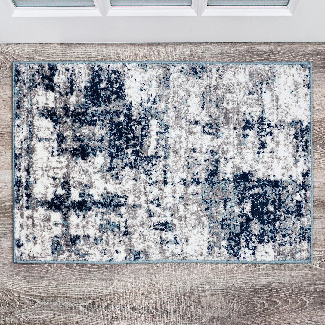 Rugshop Distressed Abstract Area Rug 2' x 3' Blue 2'x3' - Blue