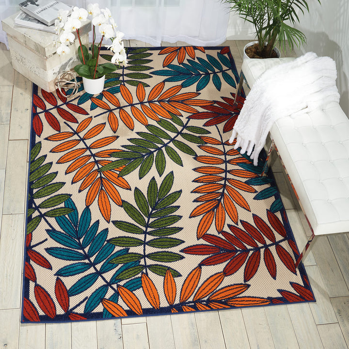 Nourison Aloha Leaf Print Vibrant Indoor/Outdoor Area Rug