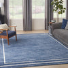 Nourison ssentials Indoor/Outdoor Solid Bordered Navy/Ivory 9' x 12' Area Rug 9'x12' - Navy/Ivory