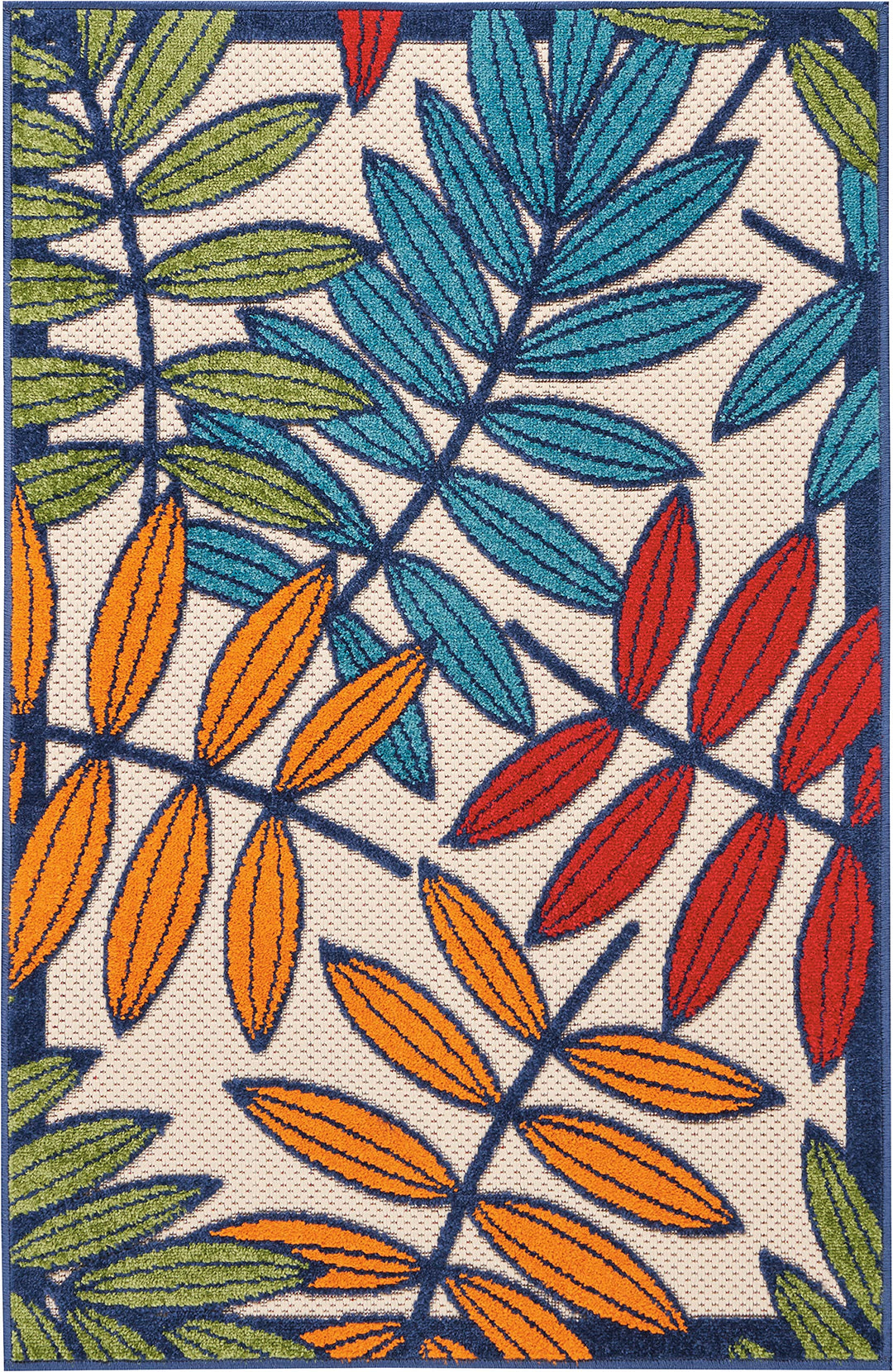 Nourison Aloha Leaf Print Vibrant Indoor/Outdoor Area Rug