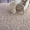 Nourison Jubilant Damask Ivory/Pink 8'6" x 12' Area -Rug Easy -Cleaning Non 8'6" x 12' - Ivory/Pink