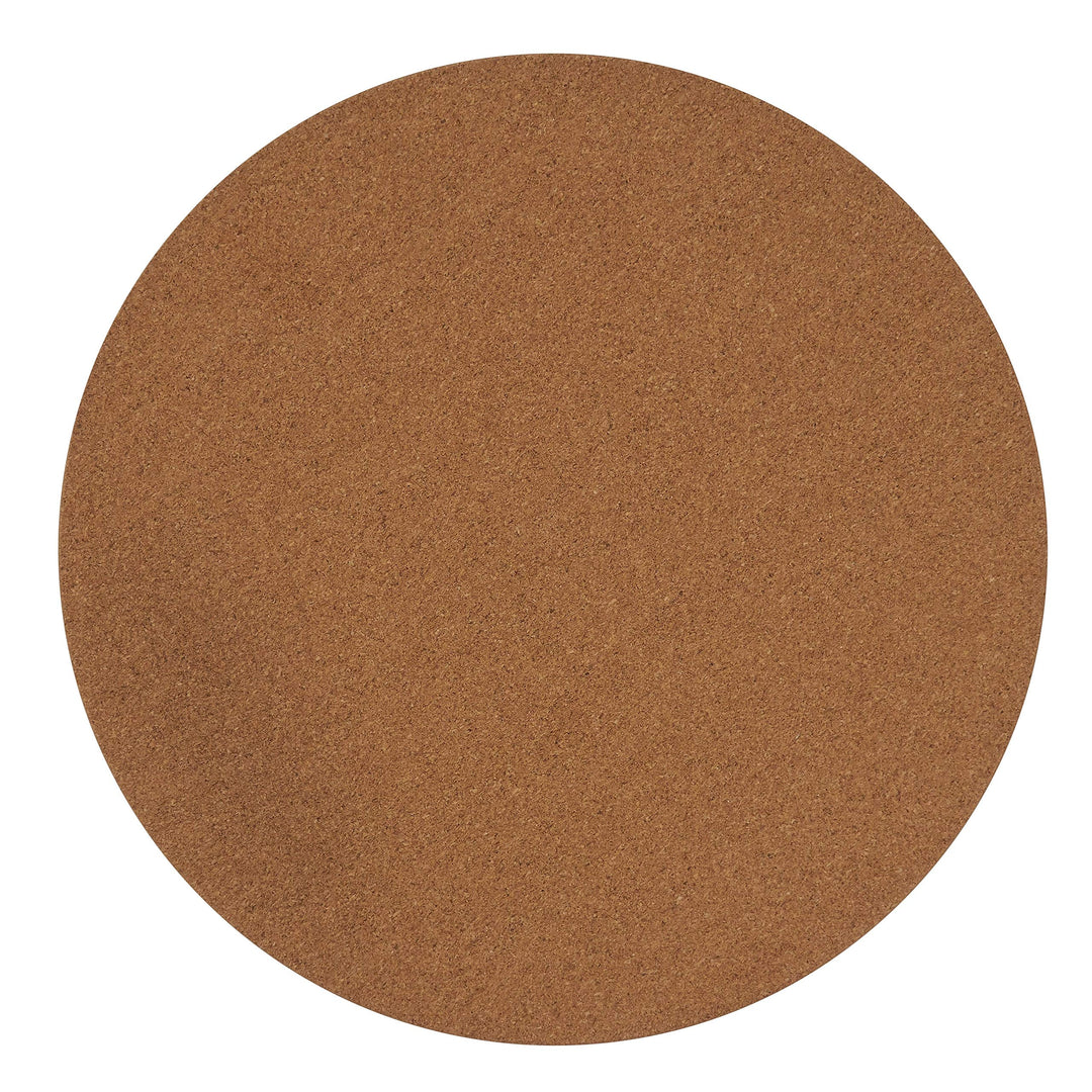 Wood Print Table Mats (Set of 4) Tan Round Synthetic Fiber