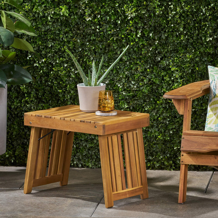 Christopher Knight Home Hilton Outdoor Acacia Wood Folding Side Table Teak