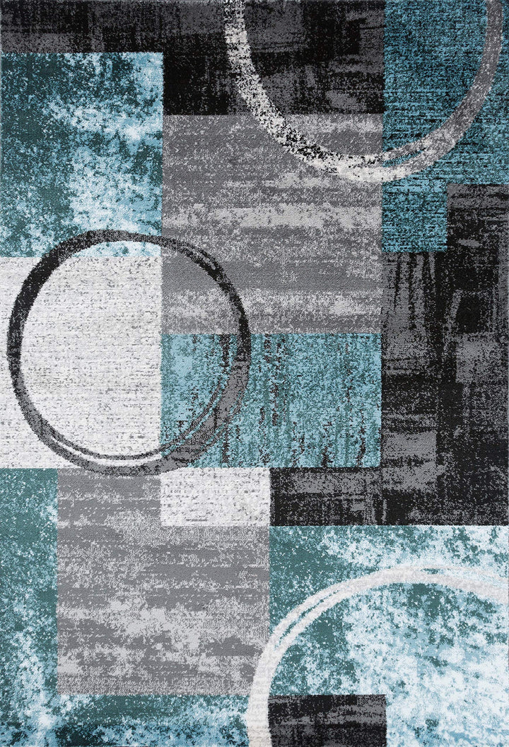 Rugshop Abstract Polypropylene Machine-Made Circle Area Rug