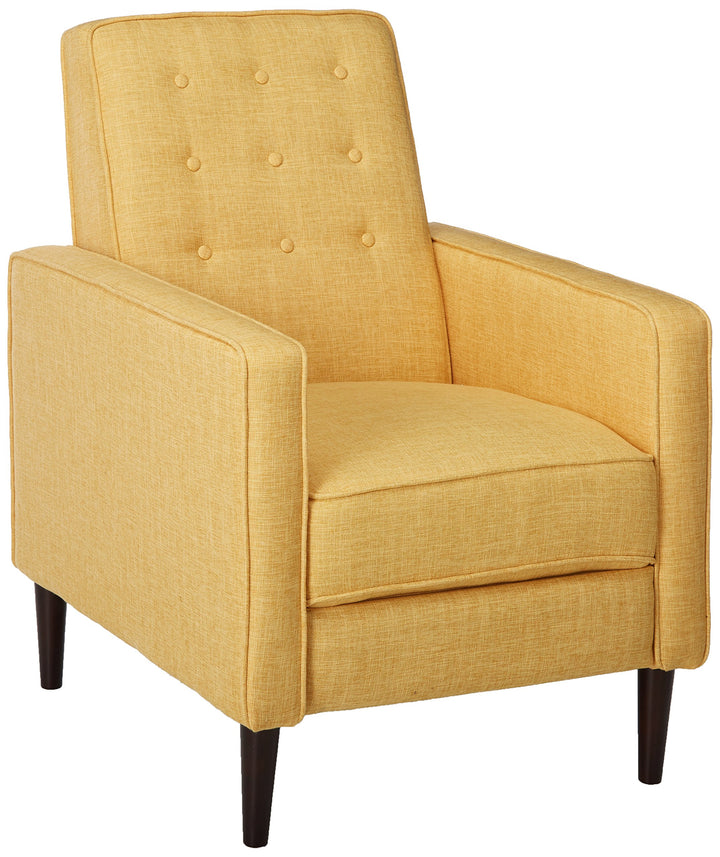 CHRISTOPHER KNIGHT HOME Mason Mid-Century Modern Tuft Back Recliner (Qty of 1 Muted Yellow